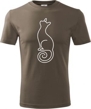 Divoká linie kočka, bílý potisk