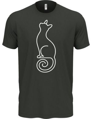 Divoká linie kočka, bílý potisk