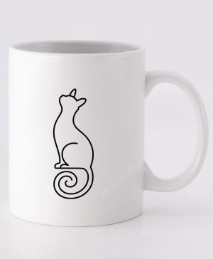 Divoká linie kočka, černý potisk