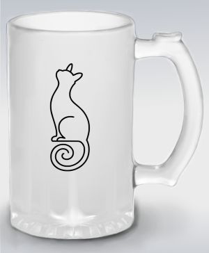 Divoká linie kočka, černý potisk