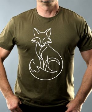 Divoká linie liška, bílý potisk