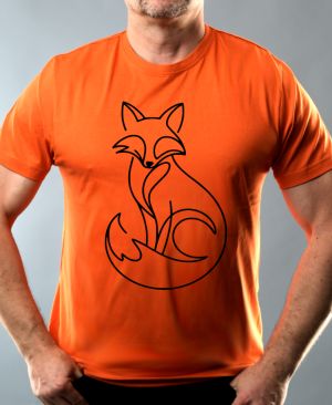 Divoká linie liška, černý potisk