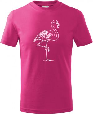 Divoká linie plameňák, bílý potisk