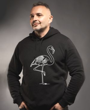 Divoká linie plameňák, bílý potisk