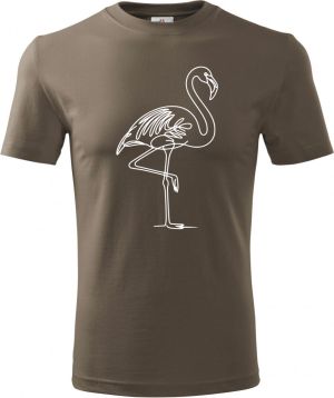 Divoká linie plameňák, bílý potisk