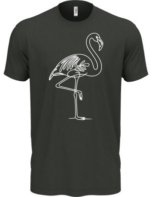 Divoká linie plameňák, bílý potisk