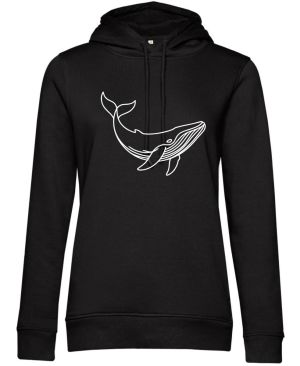 Divoká linie velryba, bílý potisk