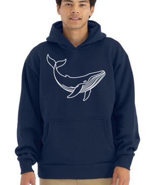 Divoká linie velryba, bílý potisk