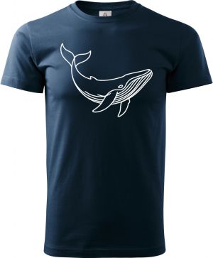 Divoká linie velryba, bílý potisk