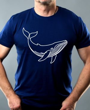 Divoká linie velryba, bílý potisk