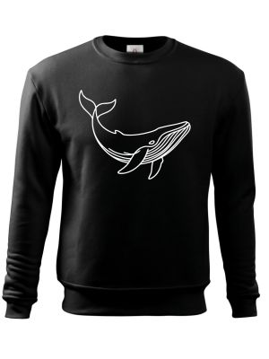 Divoká linie velryba, bílý potisk