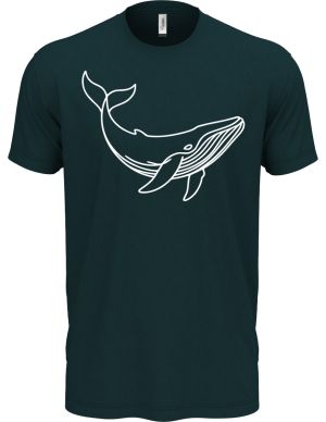 Divoká linie velryba, bílý potisk