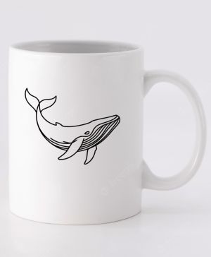 Divoká linie velryba, černý potisk