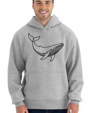 Divoká linie velryba, černý potisk