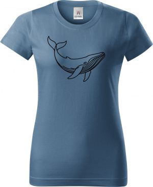 Divoká linie velryba, černý potisk