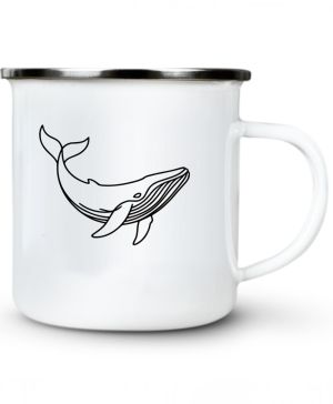 Divoká linie velryba, černý potisk