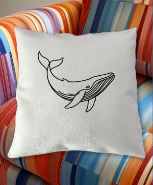 Divoká linie velryba, černý potisk