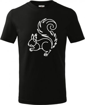 Divoká linie veverka, bílý potisk