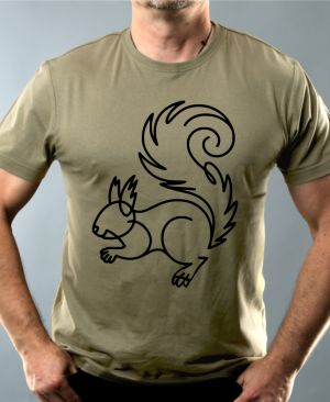 Divoká linie veverka, černý potisk