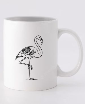 Divoká linie plameňák, černý potisk