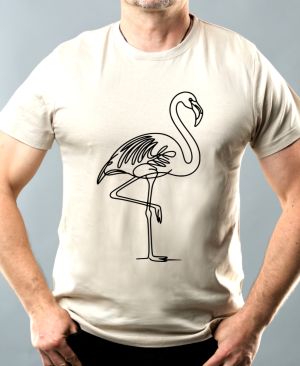 Divoká linie plameňák, černý potisk