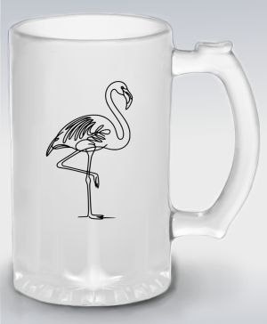 Divoká linie plameňák, černý potisk