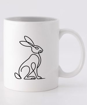 Divoká linie zajíc, černý potisk