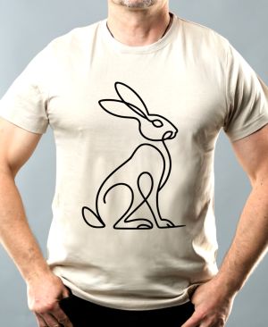 Divoká linie zajíc, černý potisk