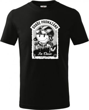 Dobře promazáno, bílý potisk