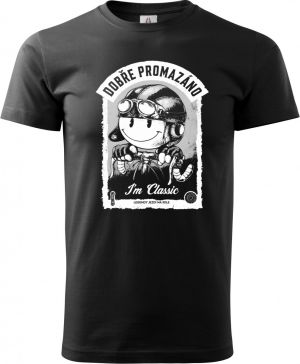 Dobře promazáno, bílý potisk