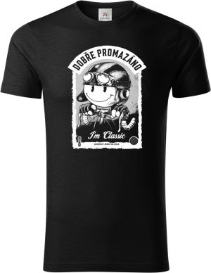 Dobře promazáno, bílý potisk