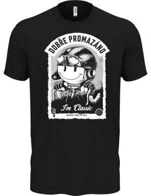 Dobře promazáno, bílý potisk