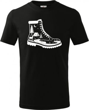 Dobrodružná bota,bílý potisk