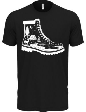 Dobrodružná bota,bílý potisk