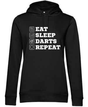 Eat, sleep, darts, repeat. Bílý tisk