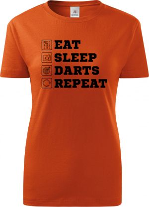 Eat, sleep, darts, repeat. Černý tisk