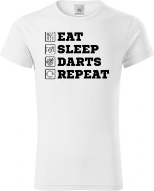 Eat, sleep, darts, repeat. Černý tisk
