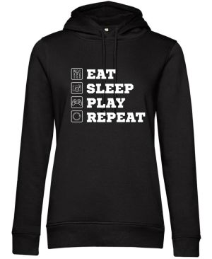 Eat Sleep Play Repeat - bílý tisk