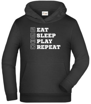 Eat Sleep Play Repeat - bílý tisk