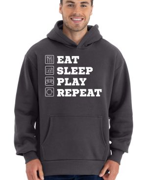 Eat Sleep Play Repeat - bílý tisk