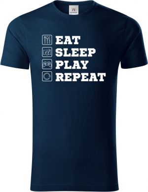 Eat Sleep Play Repeat - bílý tisk