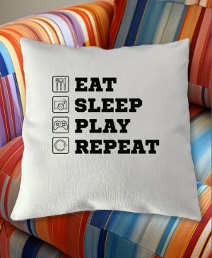 Eat Sleep Play Repeat - bílý tisk