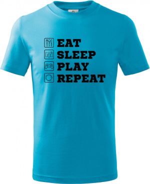 Eat Sleep Play Repeat - černý tisk