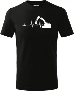 EKG, bagrista, bílý tisk