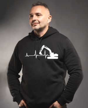 EKG, bagrista, bílý tisk