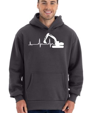 EKG, bagrista, bílý tisk