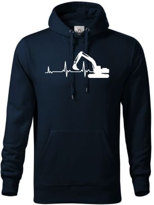 EKG, bagrista, bílý tisk