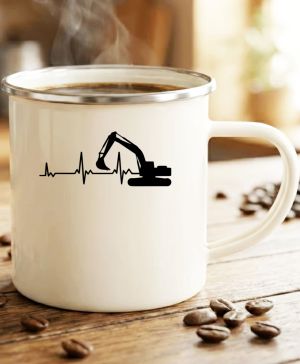 EKG, bagrista, černý tisk