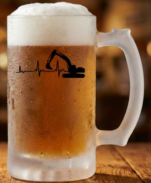 EKG, bagrista, černý tisk