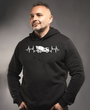 EKG, betonář, bílý tisk